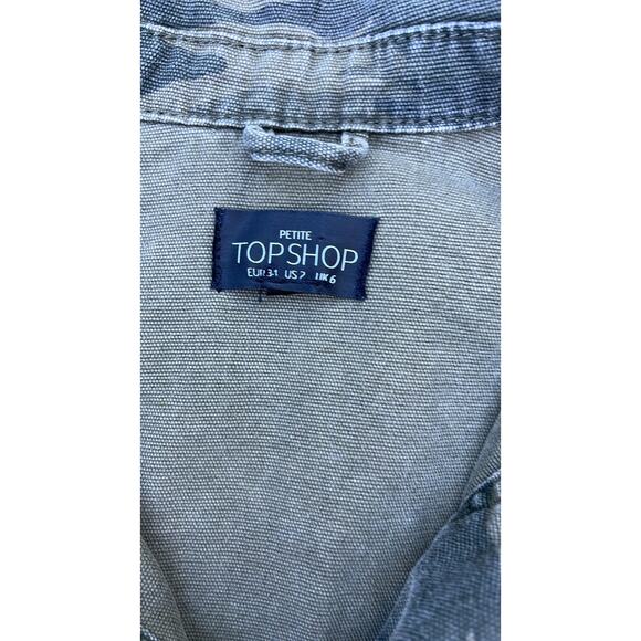 Topshop Camouflage print lightweight jacket size 2 Petite (chest 36) - Picture 4 of 10